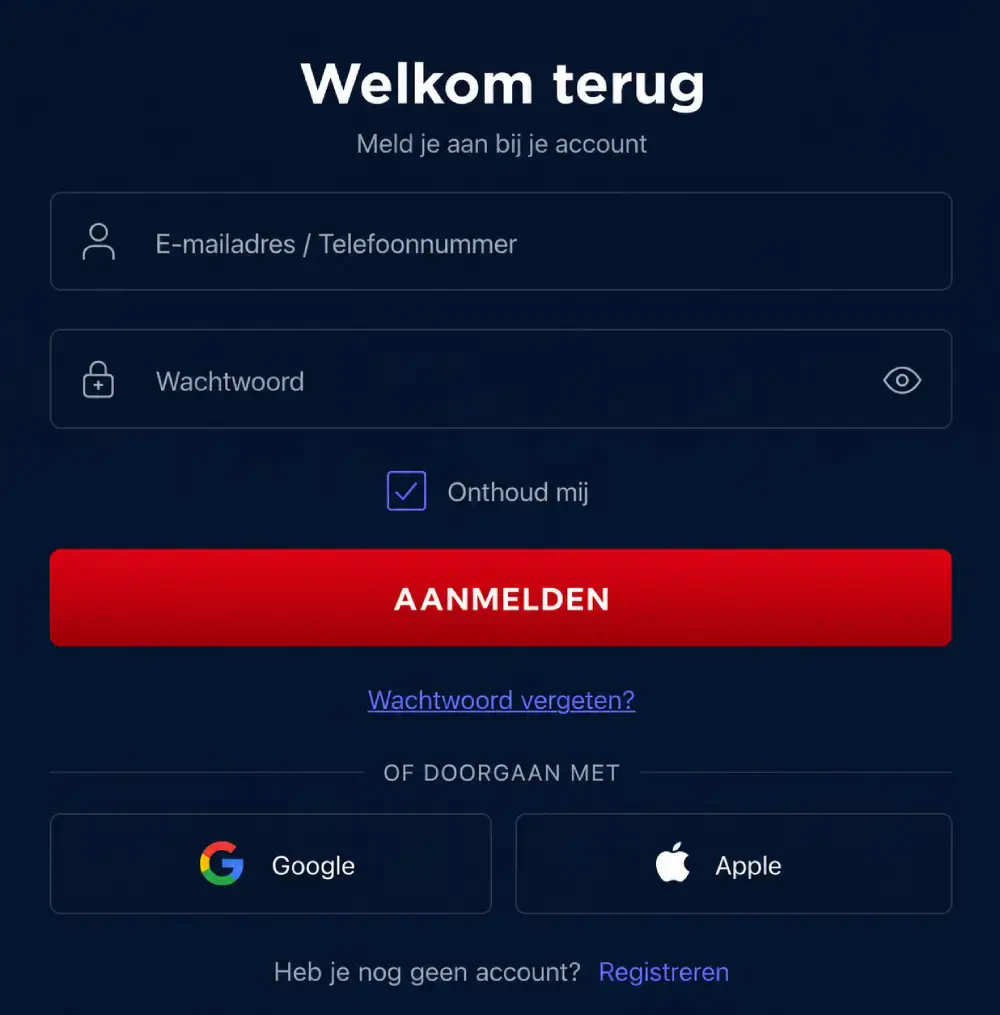 VegasHero login &mdash; Welkom terug